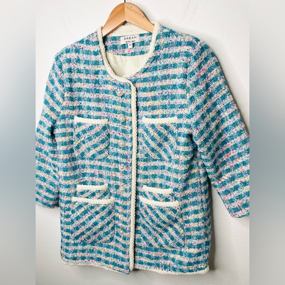 Sister Jane DREAM Novelty Tweed Jacket blue size XS - Picture 5 of 5